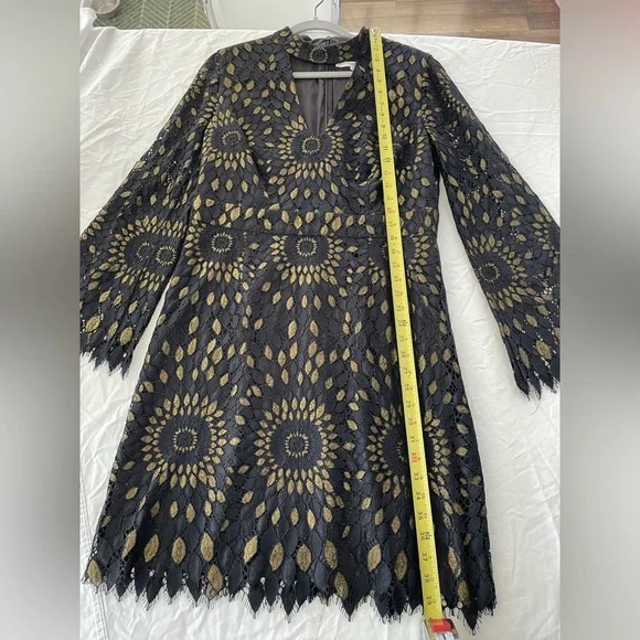 Trina Turk Dress 14 Black Lace Overlay Party Date Night Going Out Cocktail - Picture 8 of 9